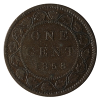 1858 Canada 1-cent F-VF (F-15) $