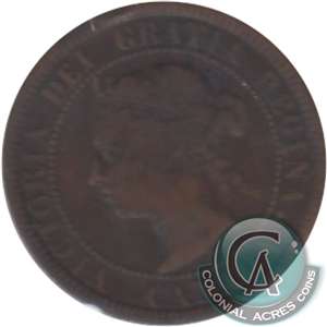 1882H Obv. 1a Canada 1-cent G-VG (G-6)