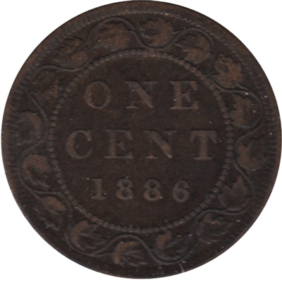 1886 Obv. 2 Canada 1-cent Fine (F-12)