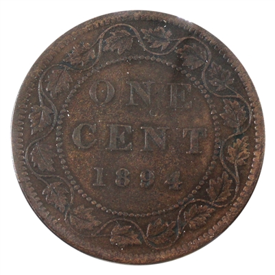 1894 Large 4 Canada 1-cent F-VF (F-15) S