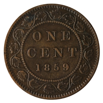 1859 Wide 9/8 Canada 1-cent Extra Fine (EF-40) $