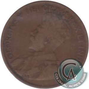 1920 Large Canada 1-cent VG-F (VG-10)