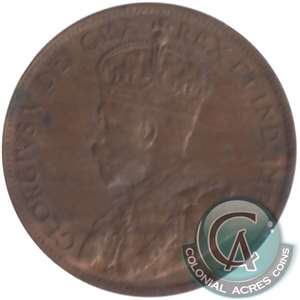 1920 Large Canada 1-cent Almost Uncirculated (AU-50)