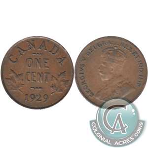 1929 Canada 1-cent F-VF (F-15)