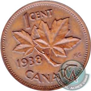 1938 Canada 1-cent Brilliant Uncirculated (MS-63)