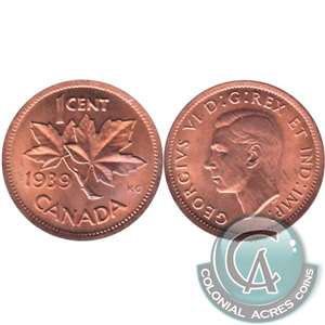 1939 Canada 1-cent UNC+ (MS-62)