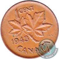 1943 Canada 1-cent EF-AU (EF-45)