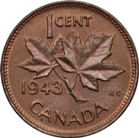 1943 Canada 1-cent Brilliant Uncirculated (MS-63)