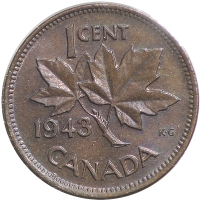 1943 Canada 1-cent Almost Uncirculated (AU-50)