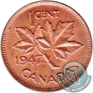 1947 Maple Leaf Canada 1-cent Circulated