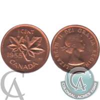 1955 Canada 1-cent Brilliant Uncirculated (MS-63)