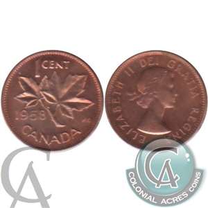 1958 Canada 1-cent Brilliant Uncirculated (MS-63)