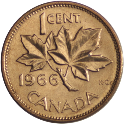 1966 Canada 1-cent Brilliant Uncirculated (MS-63)