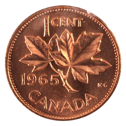 1965 Var. 4 LB P5 Canada 1-cent Brilliant Uncirculated (MS-63) $