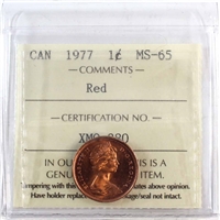 1977 Canada 1-cent ICCS Certified MS-65 Red
