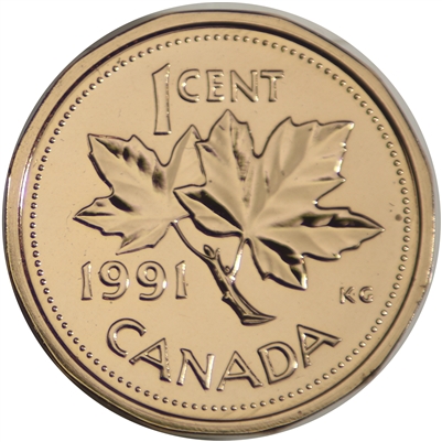 1991 Canada 1-cent Proof Like