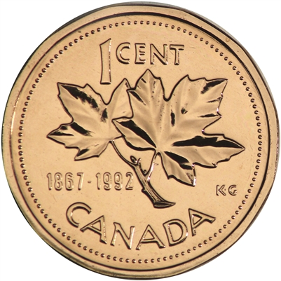 1992 Canada 1-cent Proof Like