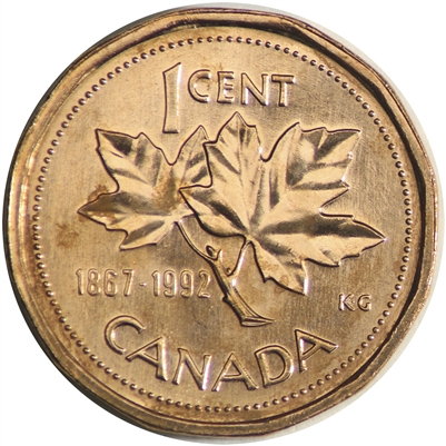 1992 Canada 1-cent Brilliant Uncirculated (MS-63)