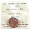 2003P New Effigy Canada 1-cent ICCS Certified MS-66 Red