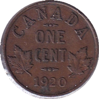1920 Small Canada 1-cent Circulated