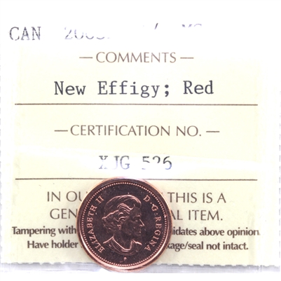2003P New Effigy Canada 1-cent ICCS Certified MS-64 Red
