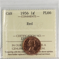1956 Canada 1-cent ICCS Certified PL-66 Red