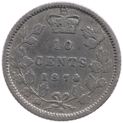 1874H Canada 10-cents VG-F (VG-10)