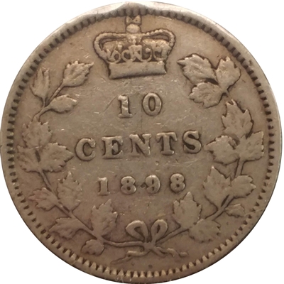 1898 Obv. 6 Canada 10-cents F-VF (F-15) $