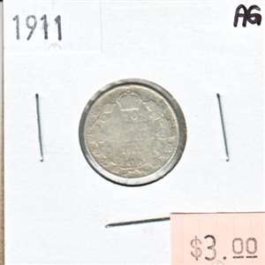 1911 Canada 10-cents About Good (AG-3)