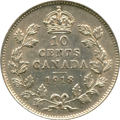 1918 Canada 10-cents AU-UNC (AU-55) $