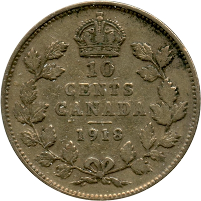 1918 Canada 10-cents VG-F (VG-10)