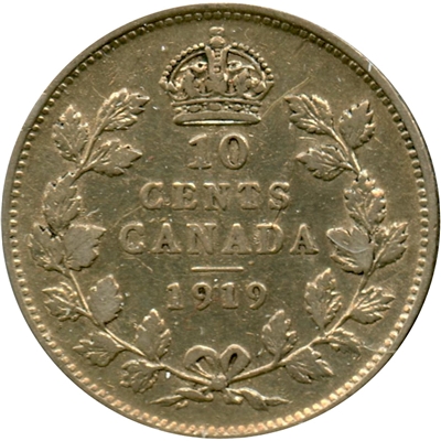1919 Canada 10-cents F-VF (F-15)