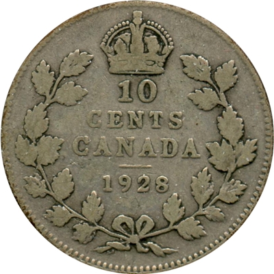 1928 Canada 10-cents G-VG (G-6)