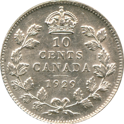 1929 Canada 10-cents AU-UNC (AU-55) $