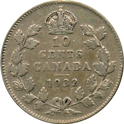 1932 Canada 10-cents Very Fine (VF-20)