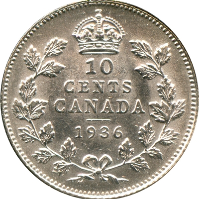 1936 Canada 10-cent AU-UNC (AU-55) $