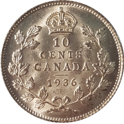 1936 Canada 10-cents Brilliant Uncirculated (MS-63) $