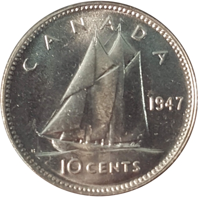 1947 Canada 10-cents Choice Brilliant Uncirculated (MS-64) $