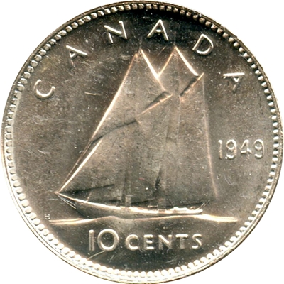 1949 Canada 10-cents Brilliant Uncirculated (MS-63)