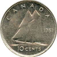 1951 Canada 10-cents Extra Fine (EF-40)