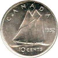 1952 Canada 10-cents Choice Brilliant Uncirculated (MS-64)