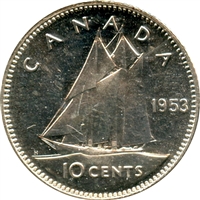 1953 NSS Canada 10-cents Brilliant Uncirculated (MS-63)