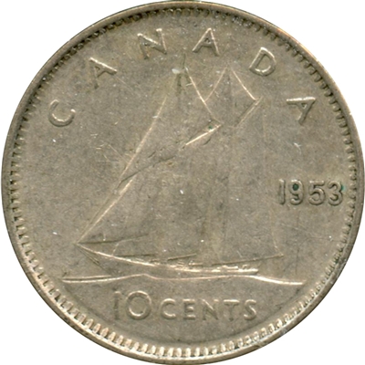 1953 SS Canada 10-cents Very Fine (VF-20)