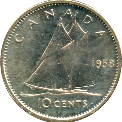 1958 Canada 10-cents Proof Like