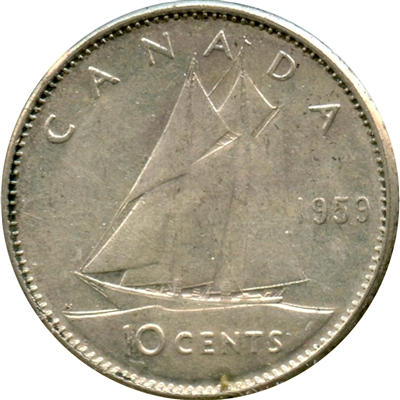 1959 Canada 10-cents Circulated