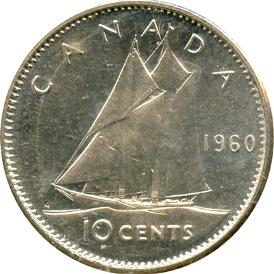 1960 Canada 10-cents UNC+ (MS-62)
