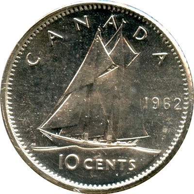 1962 Canada 10-cents Brilliant Uncirculated (MS-63)