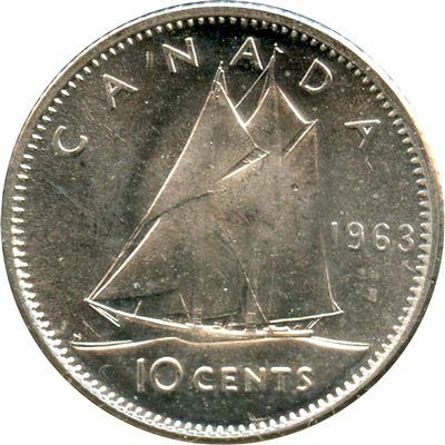 1963 Canada 10-cents Brilliant Uncirculated (MS-63)