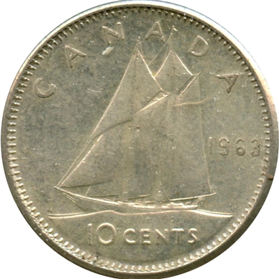 1963 Canada 10-cents Circulated