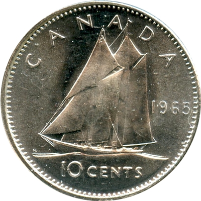 1965 Canada 10-cents Choice Brilliant Uncirculated (MS-64)